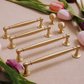 Modern Brushed Brass Wardrobe Handles with Tapered Grip
