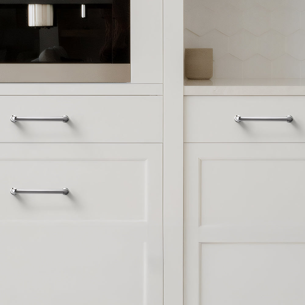 Modern Brushed Nickel D Wardrobe Handles and Knobs