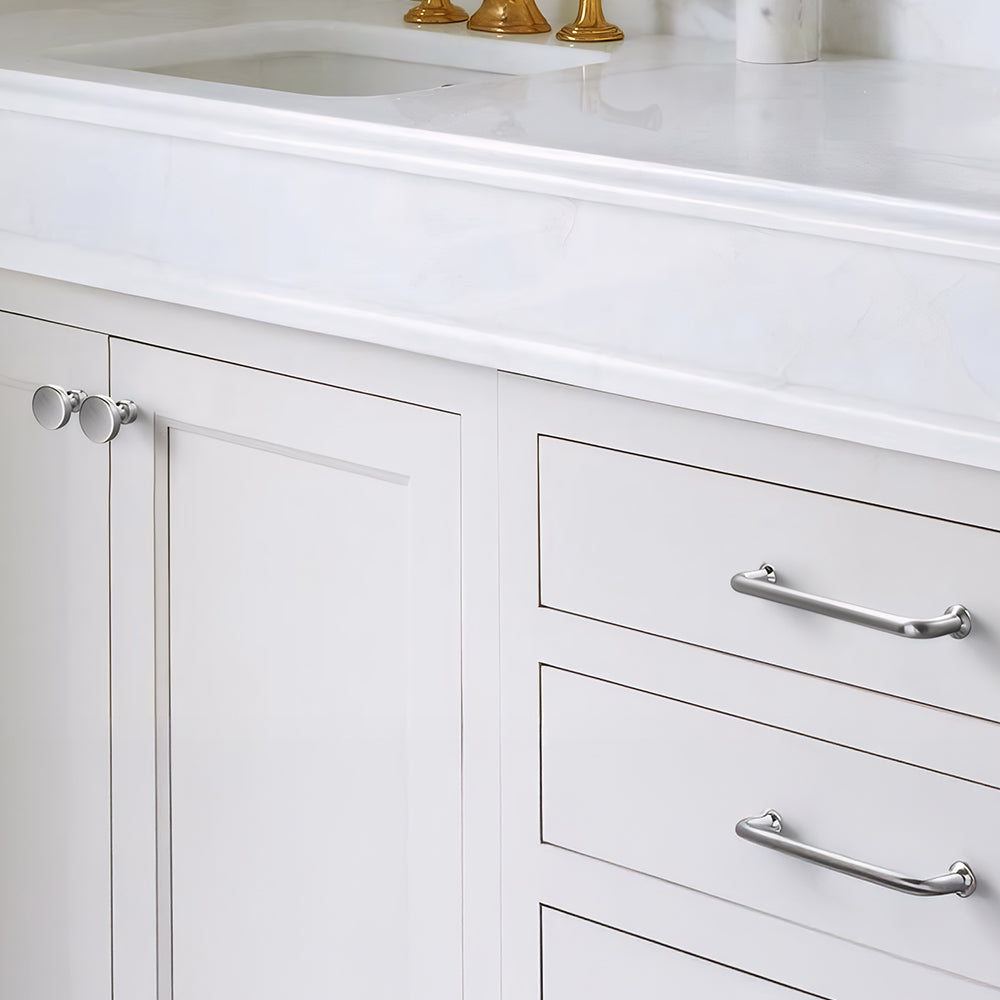 Modern Brushed Nickel D Wardrobe Handles and Knobs