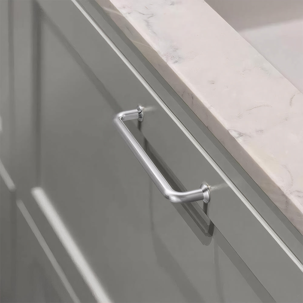 Modern Brushed Nickel D Wardrobe Handles and Knobs
