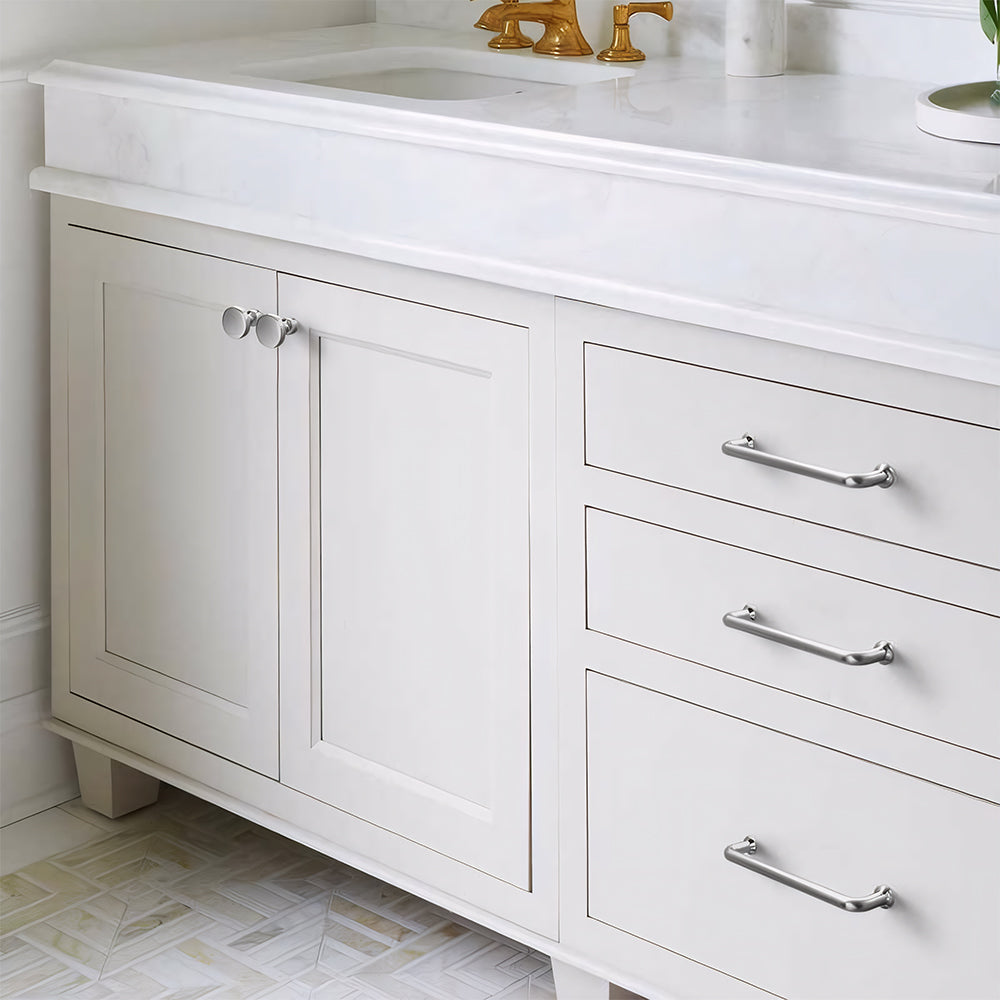 Modern Brushed Nickel D Wardrobe Handles and Knobs