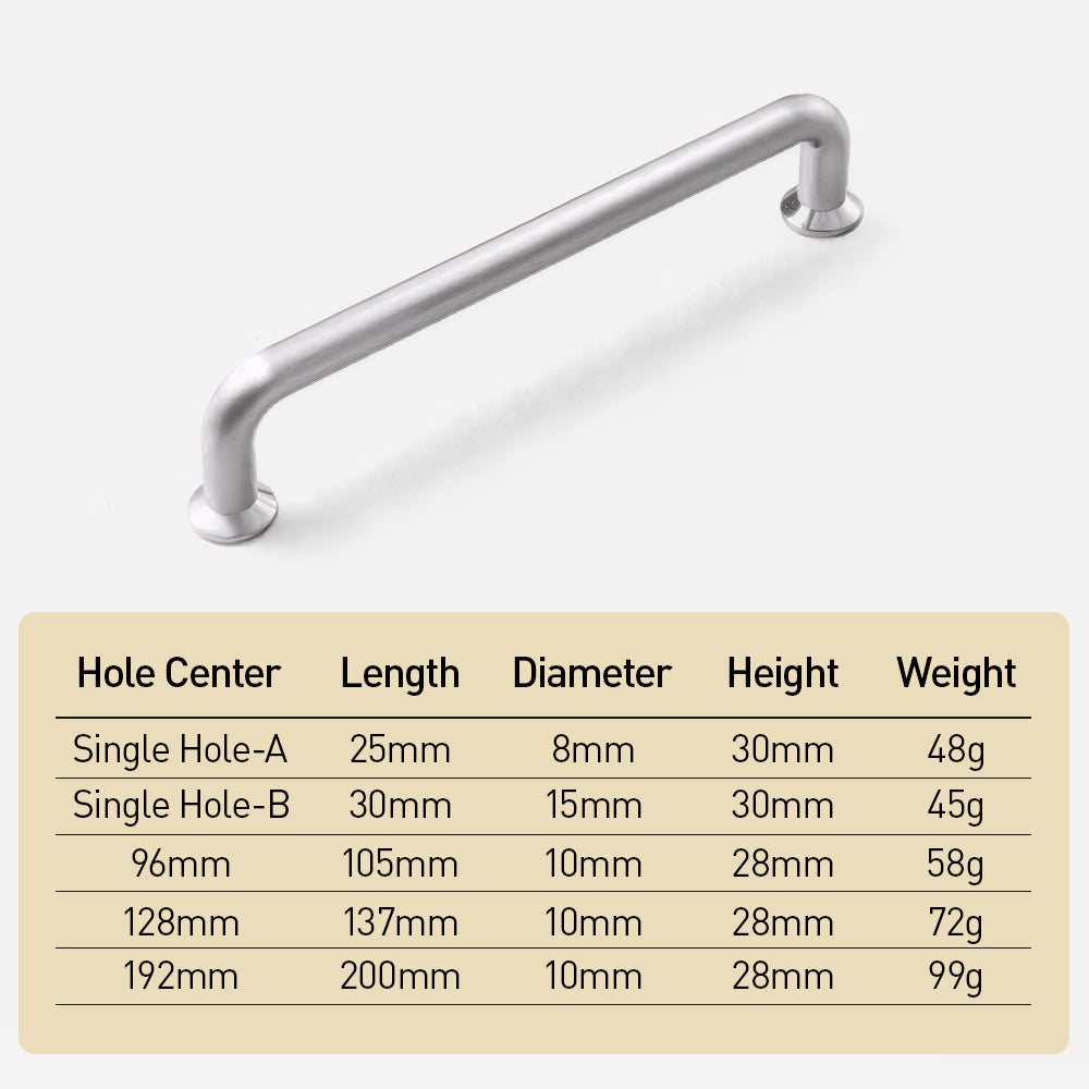Modern Brushed Nickel D Wardrobe Handles and Knobs