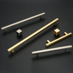 Modern Brushed Square T-Bar Cupboard Handles