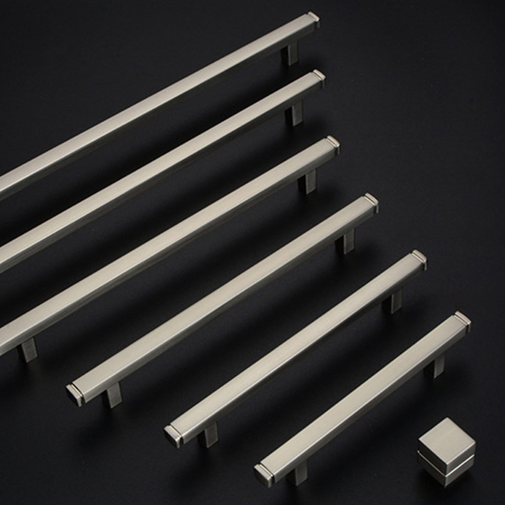 Modern Brushed Square T-Bar Cupboard Handles