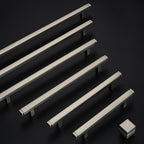 Modern Brushed Square T-Bar Cupboard Handles