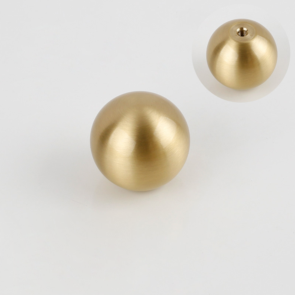 Modern Champagne Gold Brass Ball Cupboard Knobs