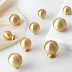 Modern Champagne Gold Brass Ball Cupboard Knobs