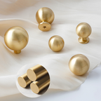Modern Champagne Gold Brass Ball Cupboard Knobs