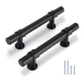 Modern Collared Black T-Bar Kitchen Cupboard Handles & Knobs