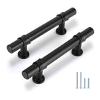 Modern Collared Black T-Bar Kitchen Cupboard Handles & Knobs