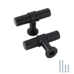Modern Collared Black T-Bar Kitchen Cupboard Handles & Knobs