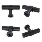 Modern Collared Black T-Bar Kitchen Cupboard Handles & Knobs