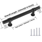 Modern Collared Black T-Bar Kitchen Cupboard Handles & Knobs