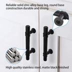 Modern Collared Black T-Bar Kitchen Cupboard Handles & Knobs