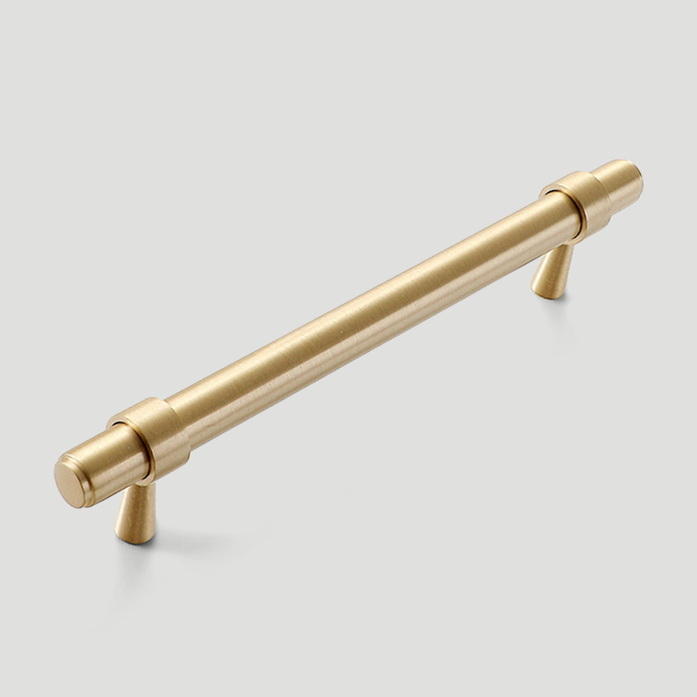 Modern Collared Brass T-Bar Kitchen Handles and Knobs