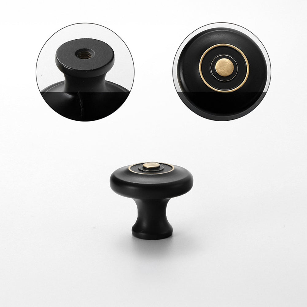 Modern Collared Brass T-Bar Kitchen Handles and Knobs