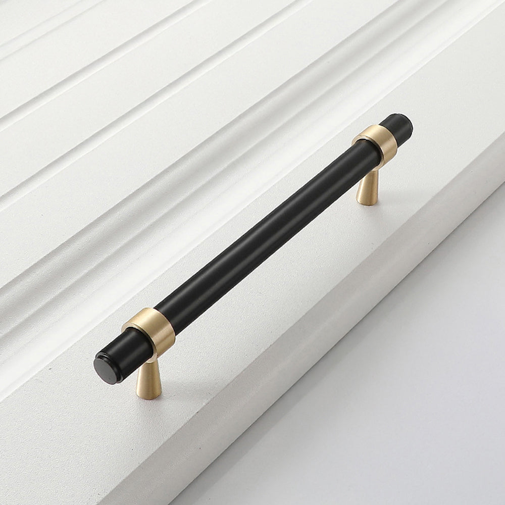 Modern Collared Brass T-Bar Kitchen Handles and Knobs