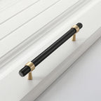 Modern Collared Brass T-Bar Kitchen Handles and Knobs