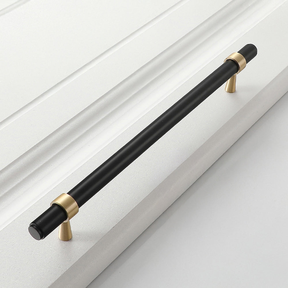Modern Collared Brass T-Bar Kitchen Handles and Knobs