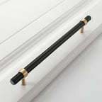 Modern Collared Brass T-Bar Kitchen Handles and Knobs