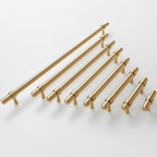 Modern Collared Brass T-Bar Kitchen Handles and Knobs