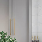 Modern Collared Brass T-Bar Kitchen Handles and Knobs
