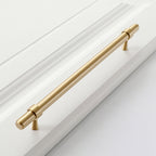 Modern Collared Brass T-Bar Kitchen Handles and Knobs