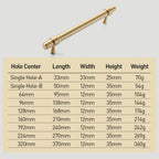 Modern Collared Brass T-Bar Kitchen Handles and Knobs
