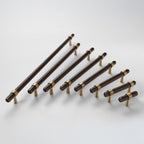 Modern Collared Brass T-Bar Kitchen Handles and Knobs