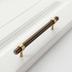 Modern Collared Brass T-Bar Kitchen Handles and Knobs