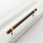 Modern Collared Brass T-Bar Kitchen Handles and Knobs
