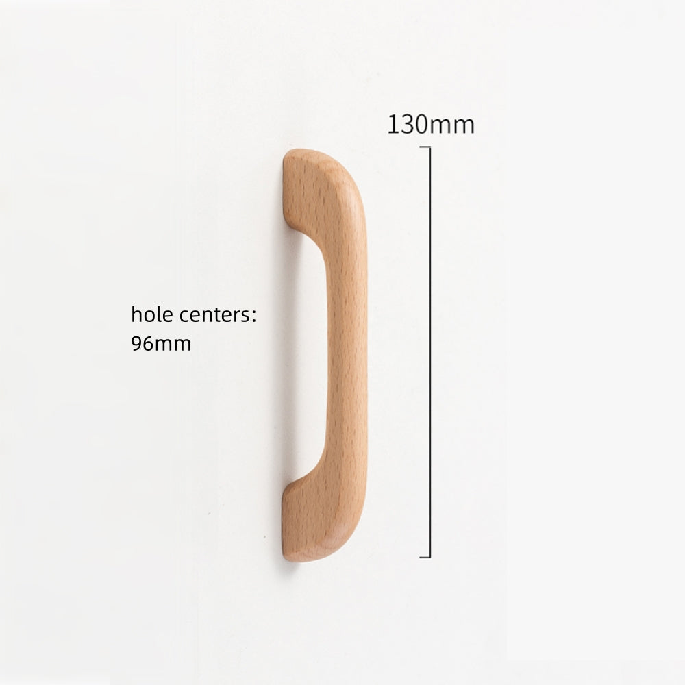 Modern Curved Arch Solid Wood Cupboard Handles & Knobs