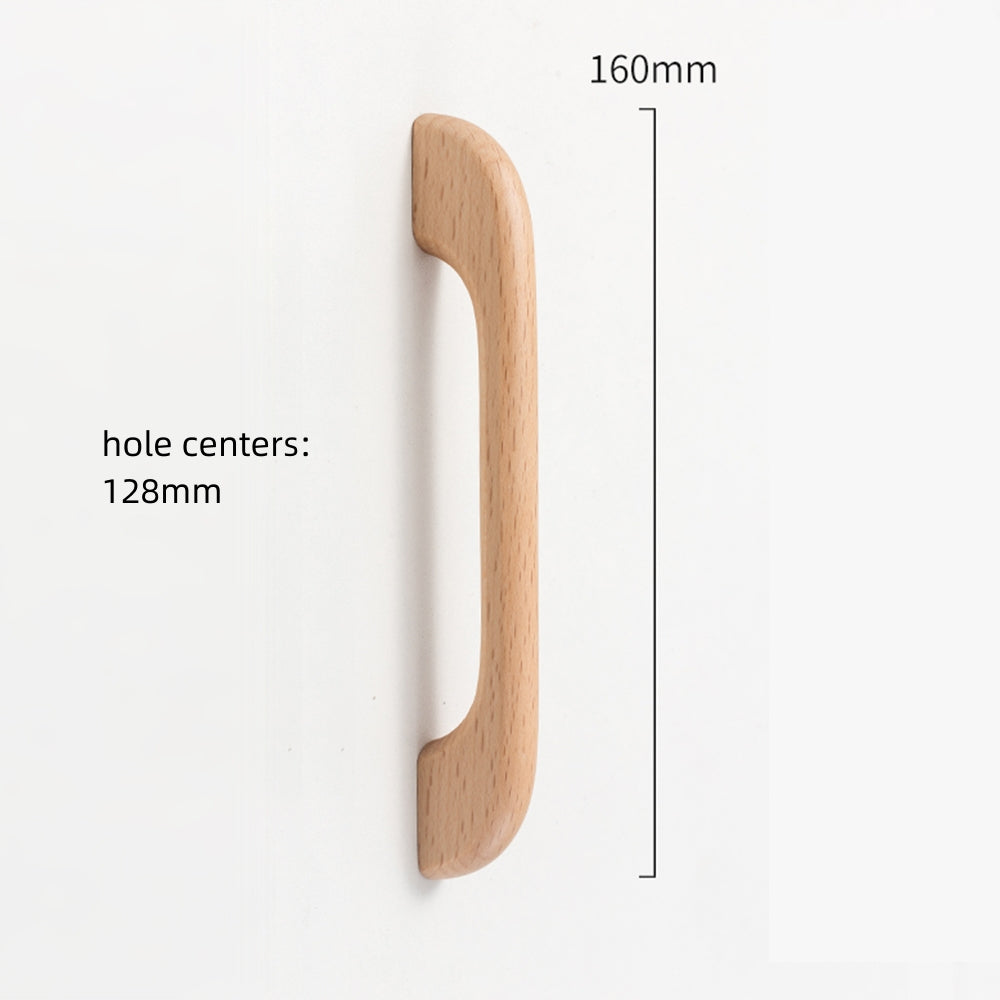 Modern Curved Arch Solid Wood Cupboard Handles & Knobs