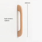 Modern Curved Arch Solid Wood Cupboard Handles & Knobs