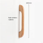 Modern Curved Arch Solid Wood Cupboard Handles & Knobs