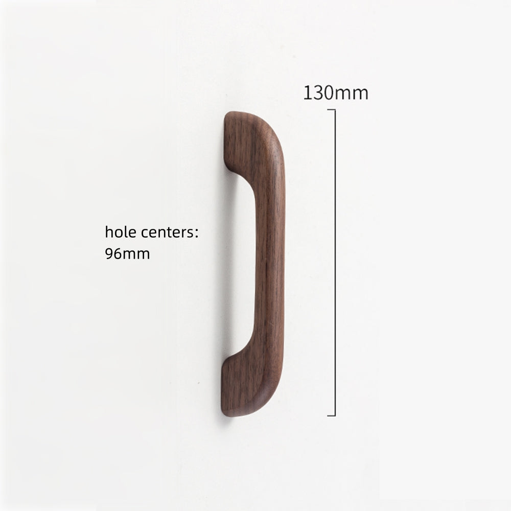 Modern Curved Arch Solid Wood Cupboard Handles & Knobs