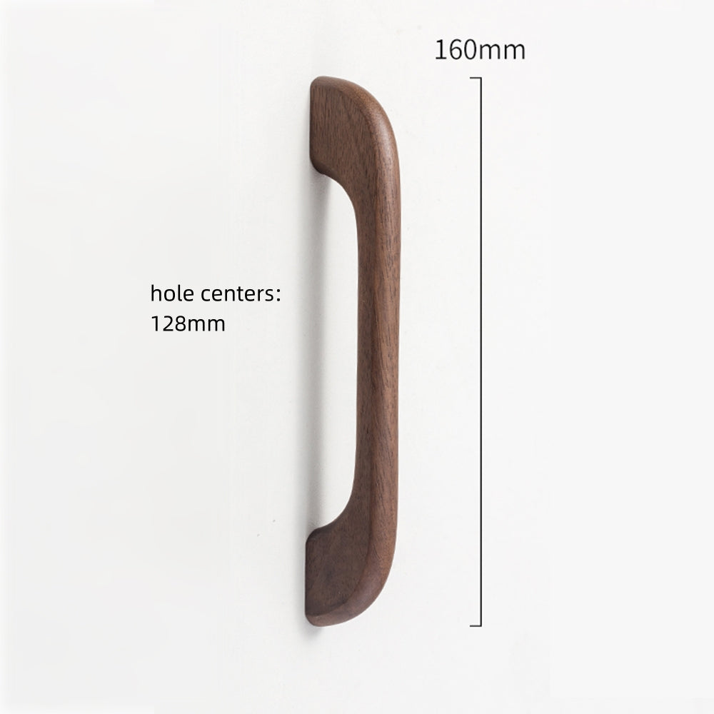 Modern Curved Arch Solid Wood Cupboard Handles & Knobs