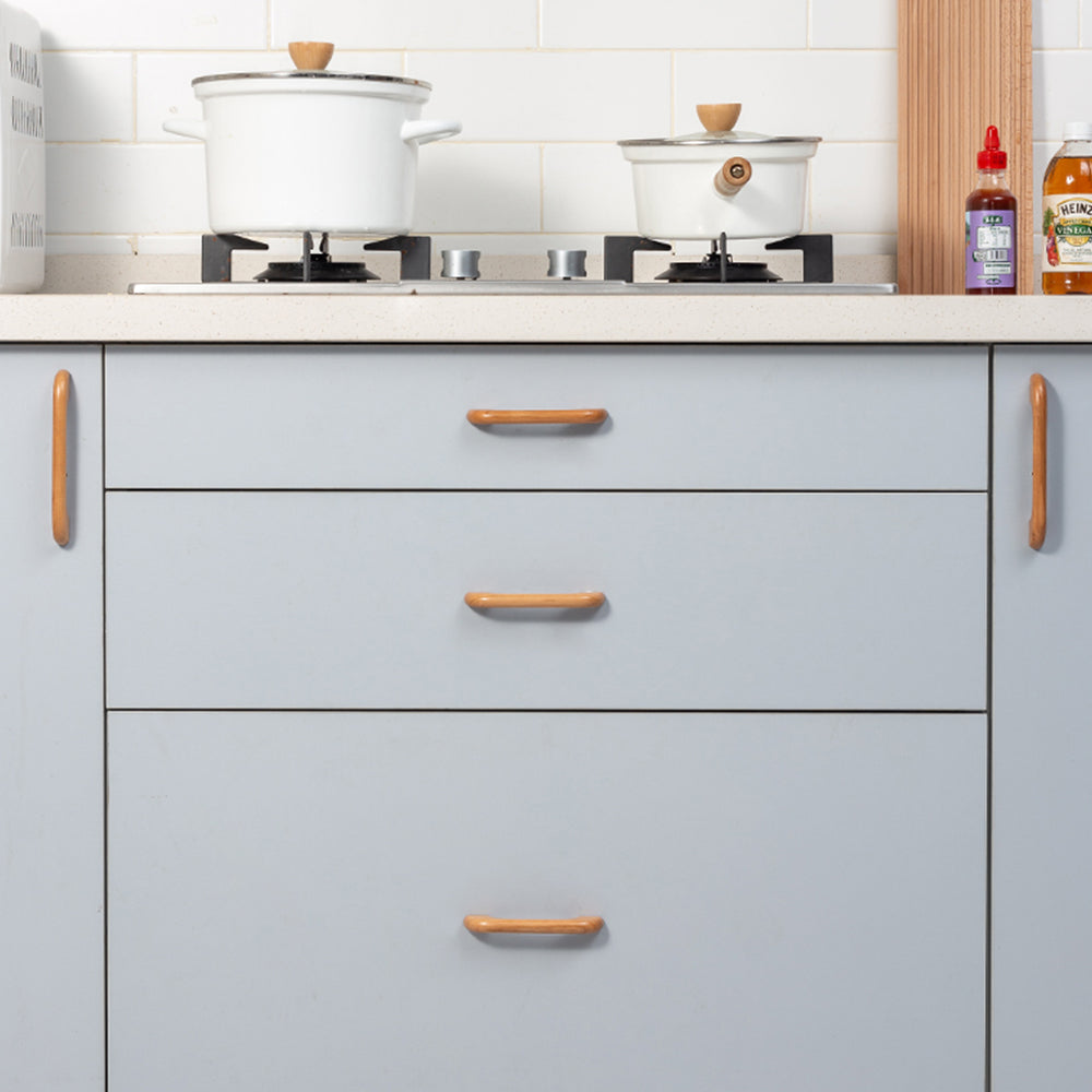 Modern Curved Arch Solid Wood Cupboard Handles & Knobs