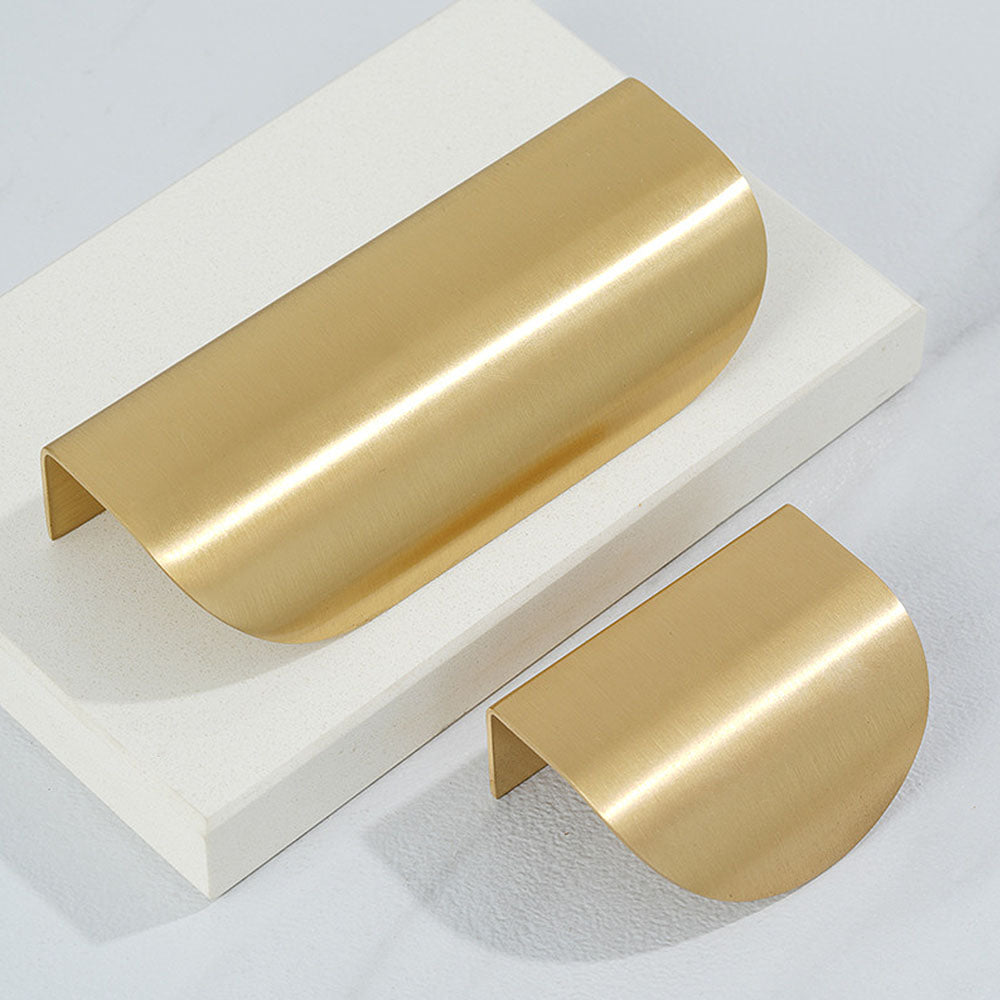 Modern Curved Brass Finger Pull Handles