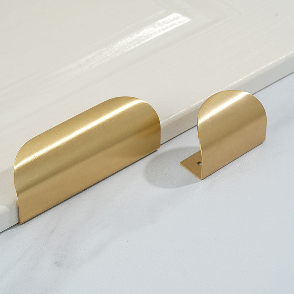 Modern Curved Brass Finger Pull Handles