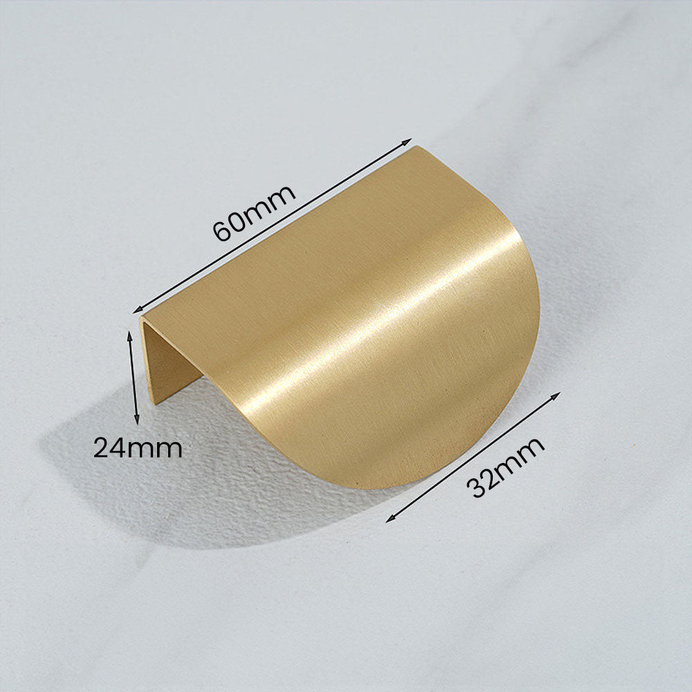 Modern Curved Brass Finger Pull Handles