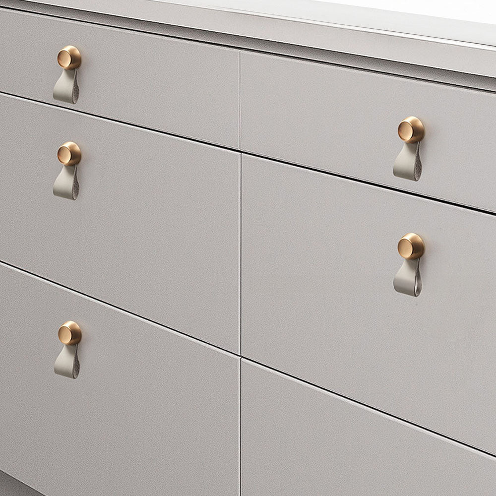 Modern Curved Leather Strap Drawer Handles and Knobs