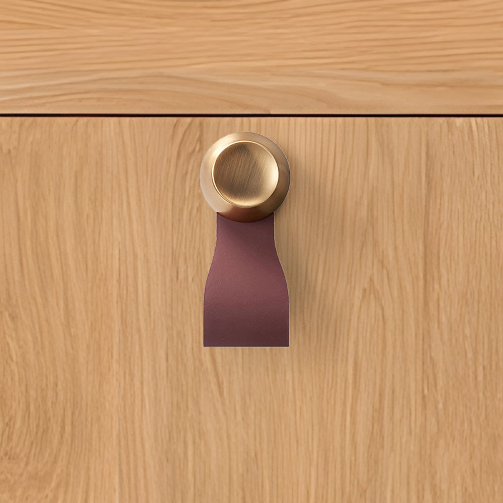 Modern Curved Leather Strap Drawer Handles and Knobs