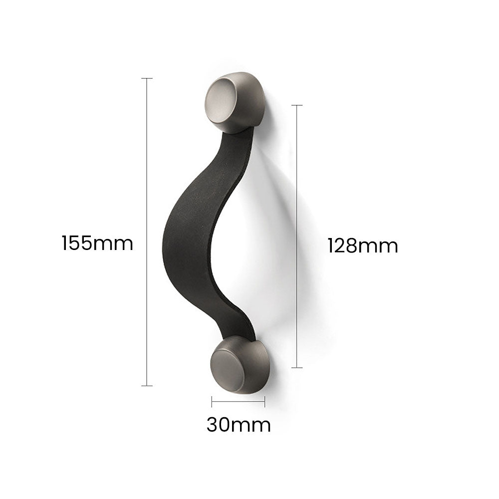 Modern Curved Leather Strap Drawer Handles and Knobs