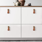 Modern Curved Leather Strap Drawer Handles and Knobs