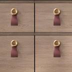 Modern Curved Leather Strap Drawer Handles and Knobs
