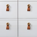 Modern Curved Leather Strap Drawer Handles and Knobs
