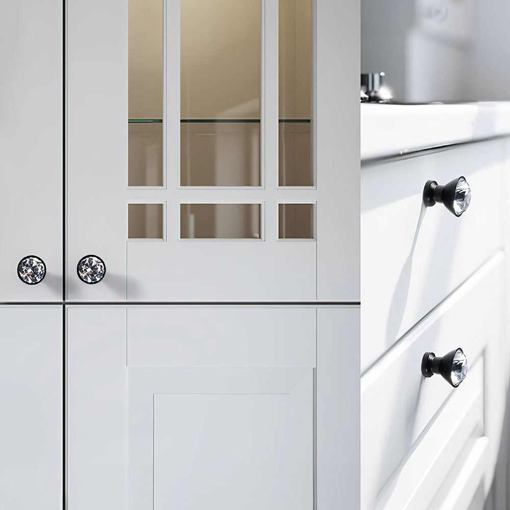 Modern Diamond Crystal Wardrobe & Drawer Knobs