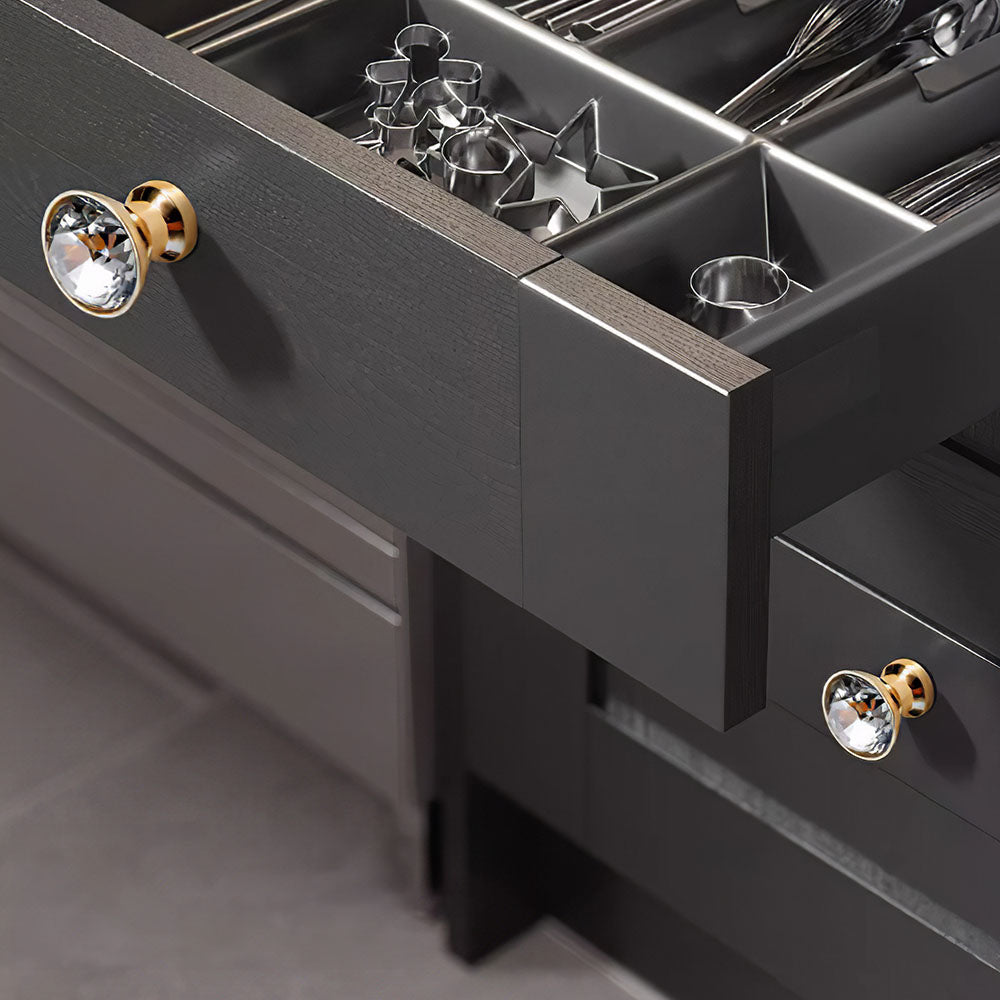 Modern Diamond Crystal Wardrobe & Drawer Knobs