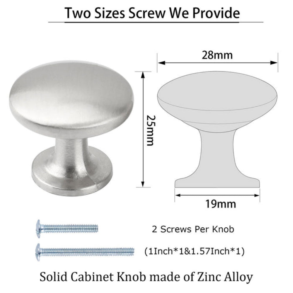 Modern Domed Round Kitchen Cupboard Knobs